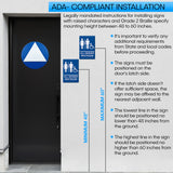 ADA Compliant All Gender Restroom Braille Sign Set ,SignOptima™️