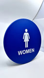 SignOptima™️ ADA Compliant Women's Geometric Round Restroom Door Sign