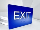 ADA Compliant EXIT Sign Tactile with Braille 6"x4" – SignOptima™️