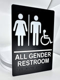 ADA Compliant All Gender Restroom Braille Sign Set ,SignOptima™️