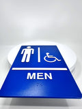 ADA Compliant Men's Restroom Sign Bundle, Braille Sign and Door Sign