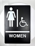 ADA Compliant Women's Restroom Sign Bundle, Braille Wall Sign and Door Sign ,SignOptima