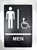 ADA Compliant Men's Restroom Sign Bundle, Braille Sign and Door Sign
