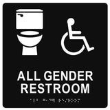 ADA Compliant Accessible Gender Neutral Restroom Sign Tactile with Braille II ,SignOptima™️