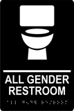 ADA Compliant Gender Neutral Restroom Sign with Braille II , SignOptima™️