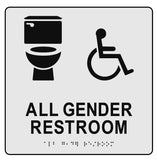 ADA Compliant Accessible Gender Neutral Restroom Sign Tactile with Braille II ,SignOptima™️