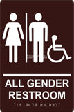 ADA Compliant All Gender Accessible Restroom Sign with Braille-Restroom Sign-SignOptima