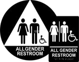 ADA Compliant All Gender Restroom Braille Sign Set , Wall+Door Sign (Acrylic)-Restroom Sign-SignOptima