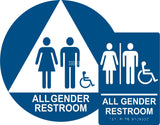 ADA Compliant All Gender Restroom Braille Sign Set , Wall+Door Sign (Acrylic)-Restroom Sign-SignOptima