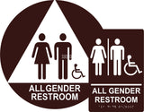 ADA Compliant All Gender Restroom Braille Sign Set , Wall+Door Sign (Acrylic)-Restroom Sign-SignOptima