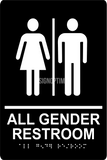 ADA Compliant All Gender Restroom Sign With Braille II-Restroom Sign-SignOptima