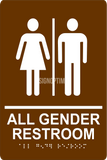 ADA Compliant All Gender Restroom Sign With Braille II-Restroom Sign-SignOptima
