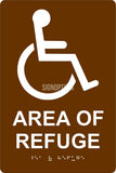 ADA Compliant AREA OF REFUGE Sign,Acrylic Braille 6"x9"-ADA Sign-SignOptima