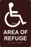 ADA Compliant AREA OF REFUGE Sign,Acrylic Braille 6"x9"-ADA Sign-SignOptima