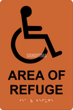 ADA Compliant AREA OF REFUGE Sign,Acrylic Braille 6"x9"-ADA Sign-SignOptima