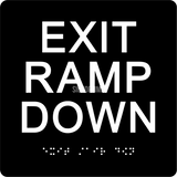 ADA Compliant EXIT RAMP DOWN Sign,Acrylic Braille 6"x6"-ADA Sign-SignOptima