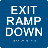ADA Compliant EXIT RAMP DOWN Sign,Acrylic Braille 6"x6"-ADA Sign-SignOptima