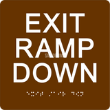 ADA Compliant EXIT RAMP DOWN Sign,Acrylic Braille 6"x6"-ADA Sign-SignOptima