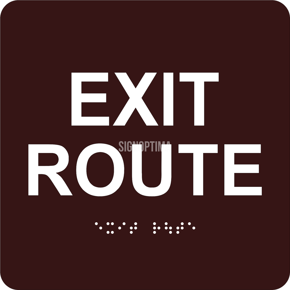 Exit Route Braille Plaque - Wooden Plaques And Signs, SKU: SE-5378