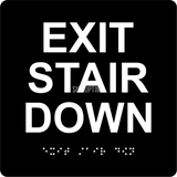 ADA Compliant EXIT STAIR DOWN Sign,Acrylic Braille 6"x6"-ADA Sign-SignOptima