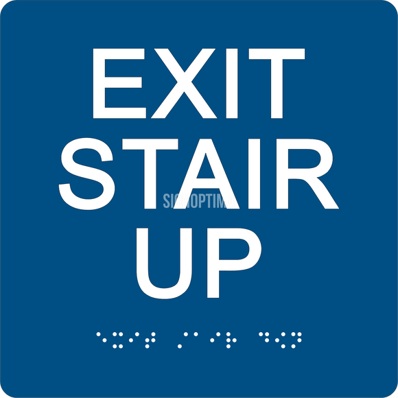 ADA Compliant EXIT STAIR UP Sign,Acrylic Braille 6