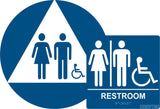 ADA Compliant Gender Neutral Restroom Braille Sign Set , Wall+Door Sign CA 24-Restroom Sign-SignOptima