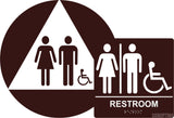 ADA Compliant Gender Neutral Restroom Braille Sign Set , Wall+Door Sign CA 24-Restroom Sign-SignOptima