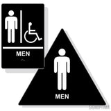 ADA Compliant Men's Restroom Sign Bundle, Braille Sign and Door Sign-Restroom Sign-SignOptima