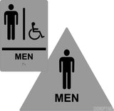 ADA Compliant Men's Restroom Sign Bundle, Braille Sign and Door Sign-Restroom Sign-SignOptima