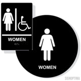 ADA Compliant Women's Restroom Sign Bundle, Braille Sign and Door Sign-Restroom Sign-SignOptima