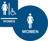 ADA Compliant Women's Restroom Sign Bundle, Braille Sign and Door Sign-Restroom Sign-SignOptima