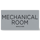 MECHANICAL ROOM ADA Sign Tactile with Braille , 8"x4"