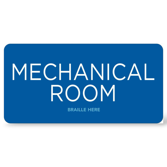 MECHANICAL ROOM ADA Sign Tactile with Braille , 8