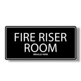 ADA Fire Riser Sign Tactile with Braille￼,  6"x3”