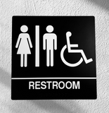 ADA Compliant Unisex Accessible Restroom Sign with Braille II , SignOptima™️