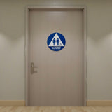 ADA Compliant All Gender Restroom 12” Round/Triangle Door Sign Accessible Pictogram ,SignOptima™️