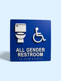 ADA Compliant Accessible Gender Neutral Restroom Sign Tactile with Braille II ,SignOptima™️