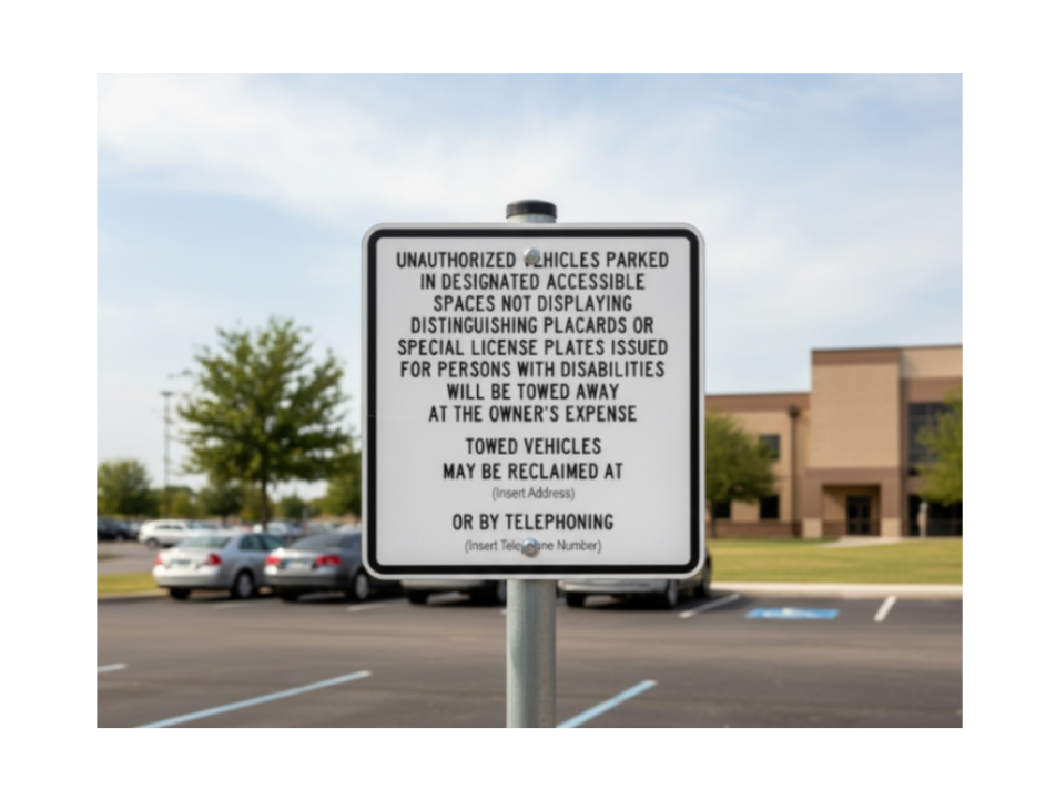R100B California Accessible Parking Entrance Sign – 24"x24" — Color &amp; detail