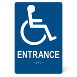 ADA Compliant Accessible ENTRANCE Sign Tactile with Braille 6"x9" - SignOptima™️