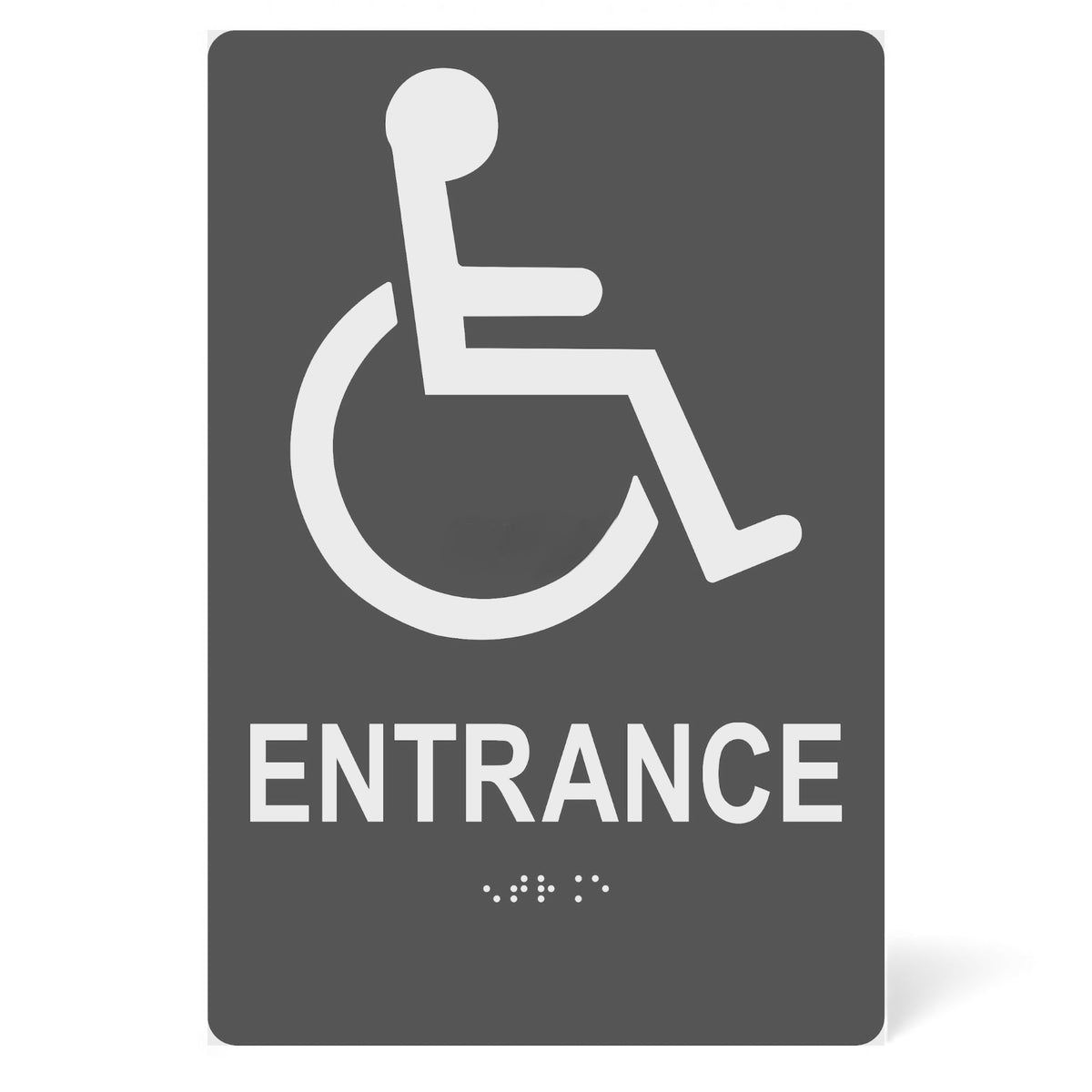 ADA Compliant Accessible Entrance Sign – 6"x9" ISA, Tactile with Braille — Color &amp; detail