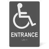 ADA Compliant Accessible ENTRANCE Sign Tactile with Braille 6"x9" - SignOptima™️