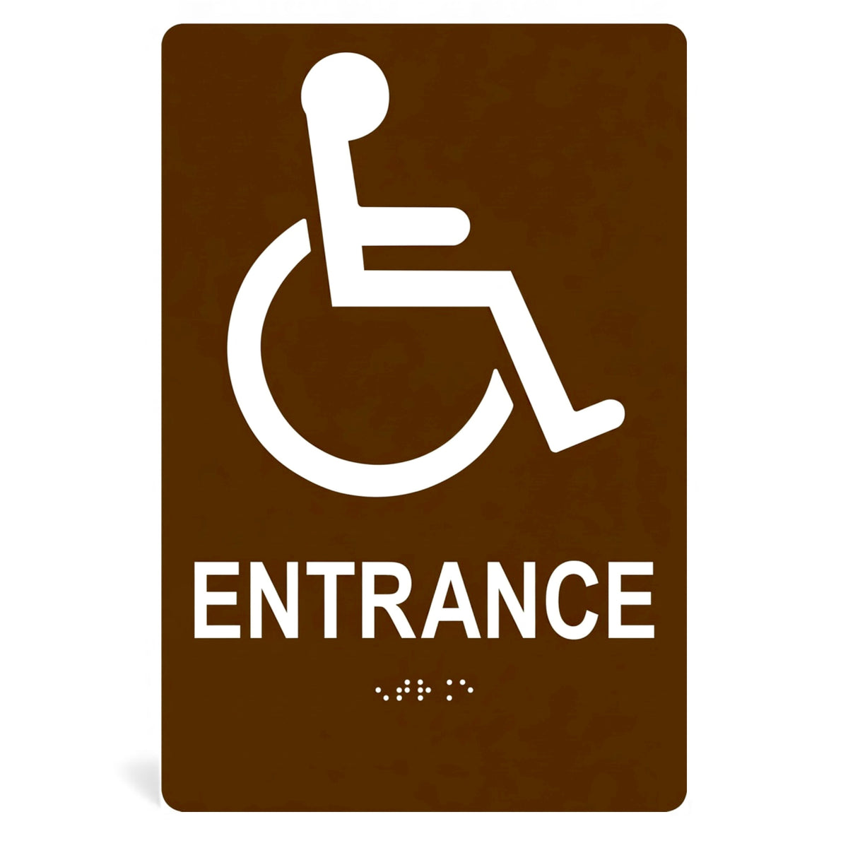 ADA Compliant Accessible Entrance Sign – 6"x9" ISA, Tactile with Braille — Color &amp; detail