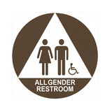 ADA Compliant All Gender Restroom 12” Round/Triangle Door Sign Accessible Pictogram ,SignOptima™️