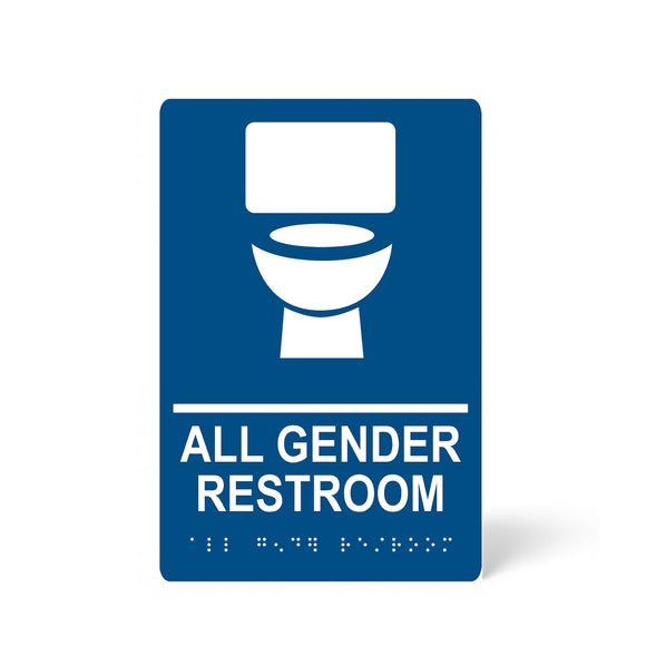 ADA Compliant Gender Neutral Restroom Sign with Braille II , SignOptima™️