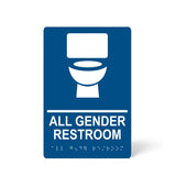 ADA Compliant Gender Neutral Restroom Sign with Braille II , SignOptima™️