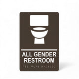 ADA Compliant Gender Neutral Restroom Sign with Braille II , SignOptima™️