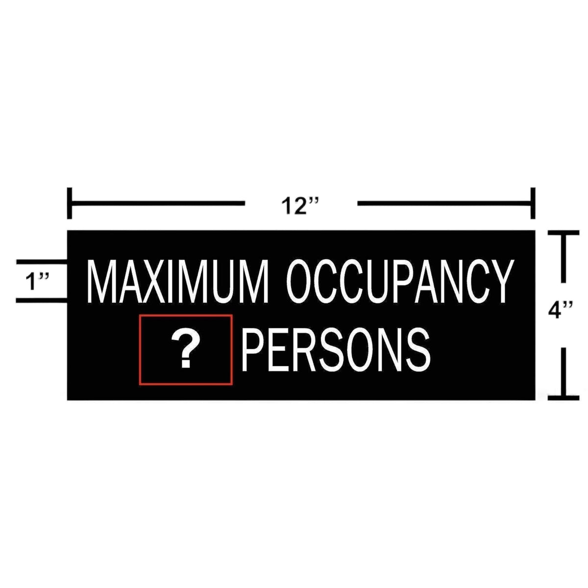 Custom Maximum Occupancy Sign – 12"x4", Code-Compliant — Color &amp; detail