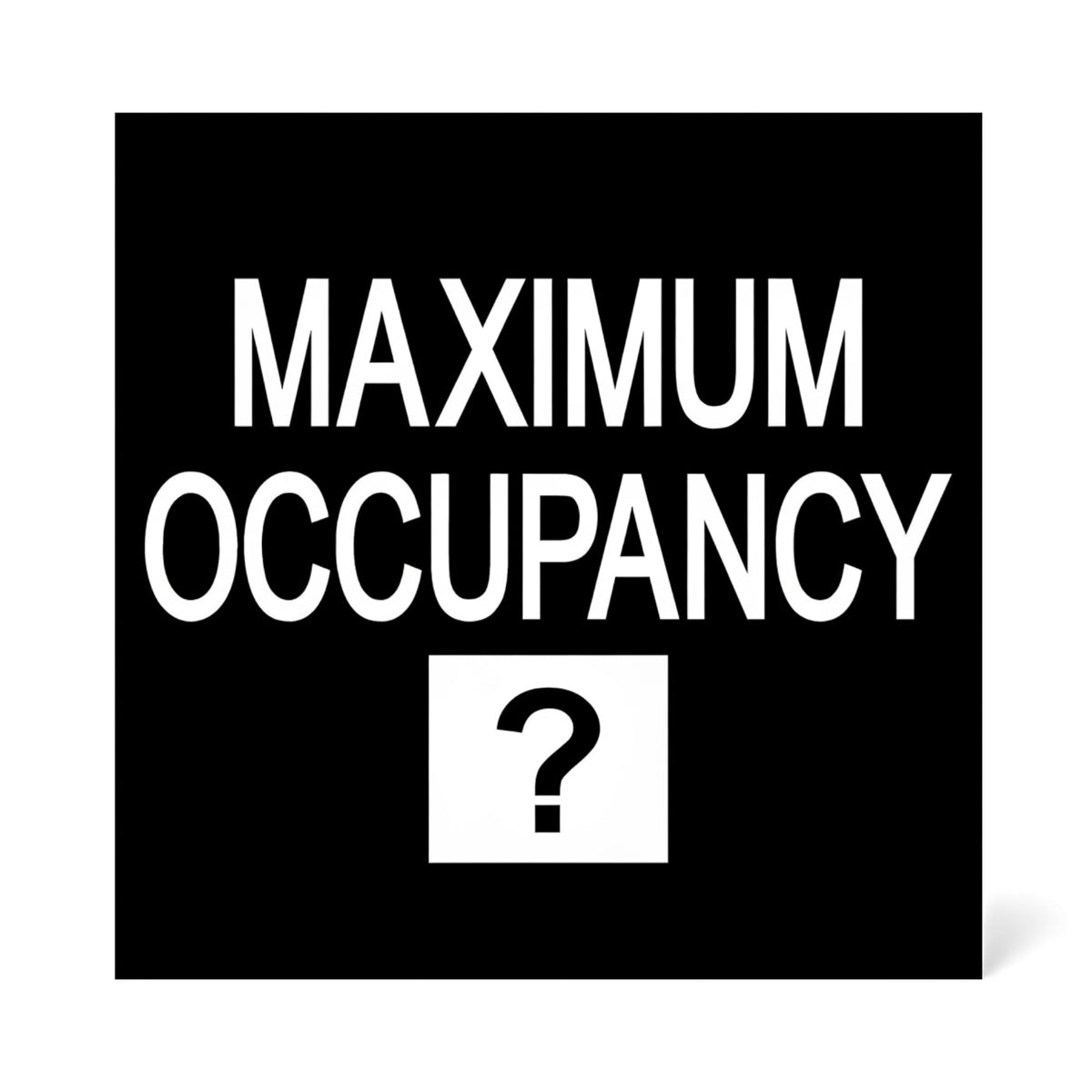 Custom Maximum Occupancy Sign – 9"x9", Code-Compliant — Color &amp; detail