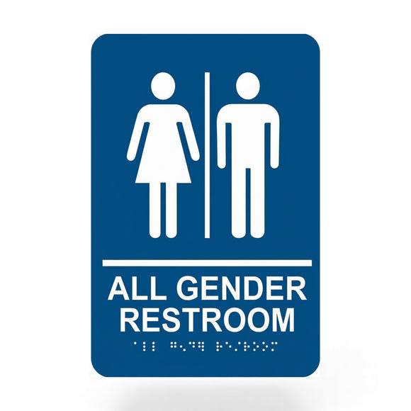 ADA Compliant All Gender Restroom Sign With Braille II