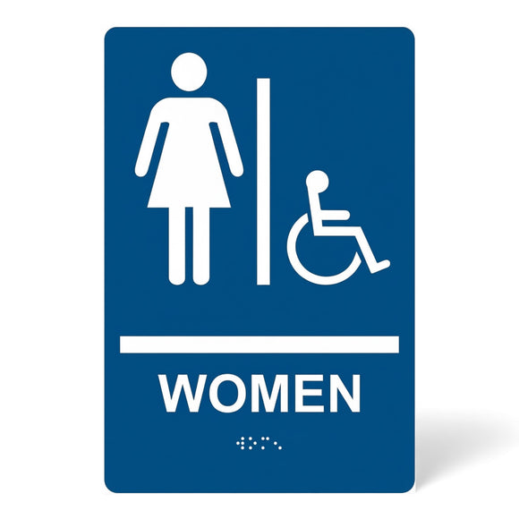 ADA Compliant Women Restroom Sign with Braille